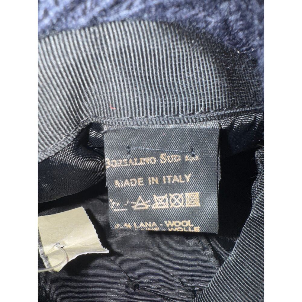 VTG Paul Stuart Newsboy DARK BLUE Cap Hat 100% Wool Made in Italy 7 3/8 winter - Picture 2 of 6